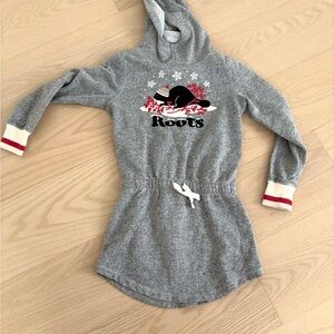 Roots Gray Hooded Dress with Logo